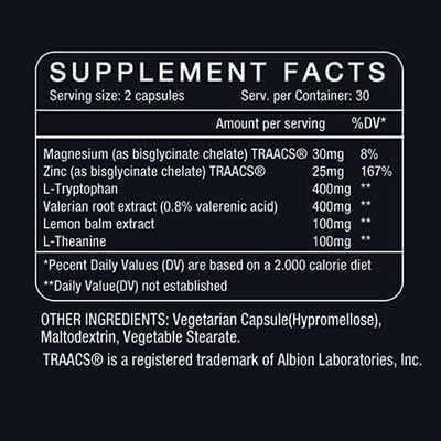 Optimal Mood Complex Supplement Facts