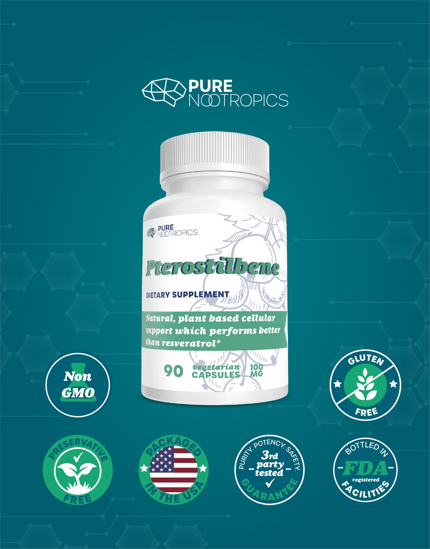 Buy Pterostilbene in Powder or Capsules by Pure Nootropics