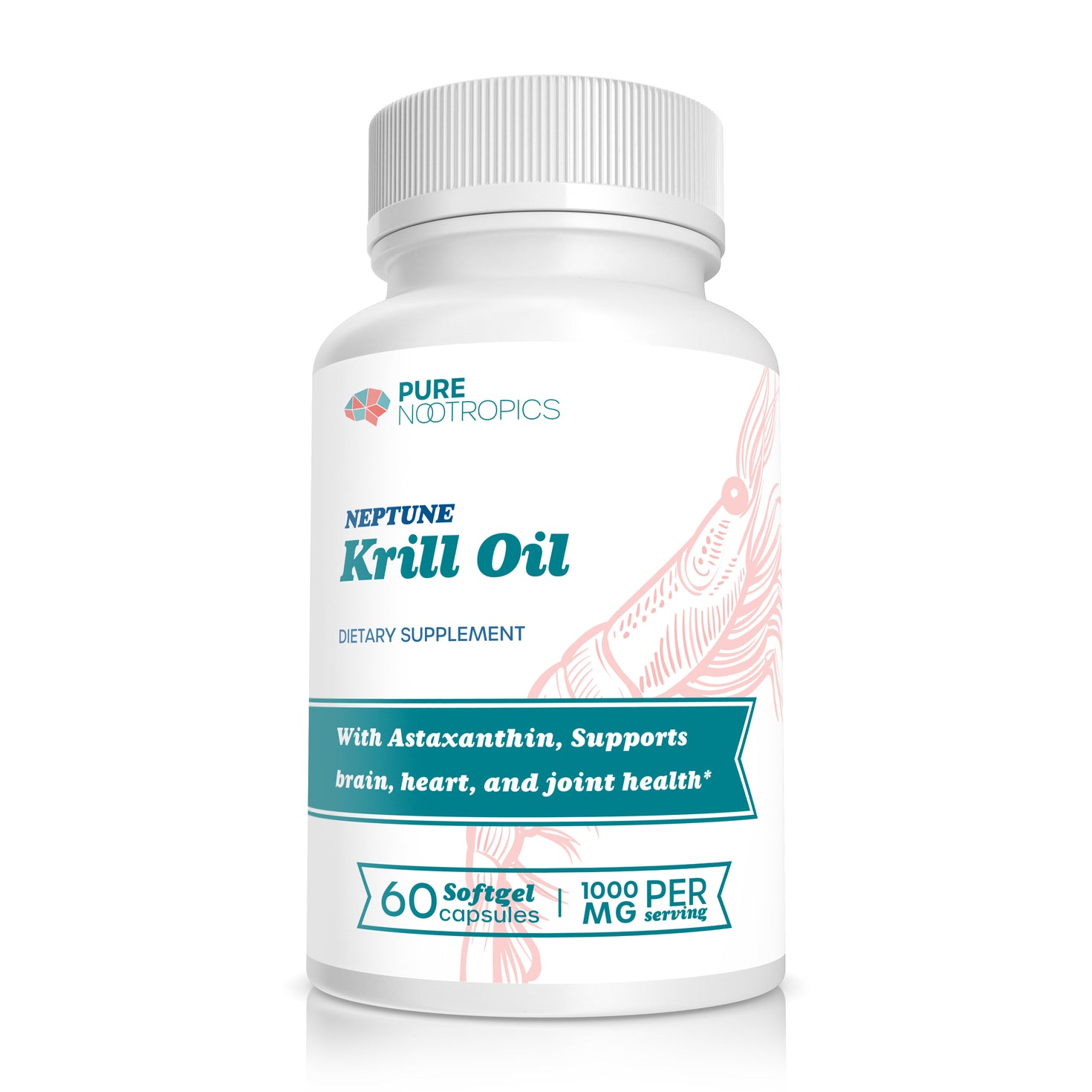 Pure NKO® Krill Oil Omega 3's (DHA & EPA) Astaxanthin Pure Nootropics