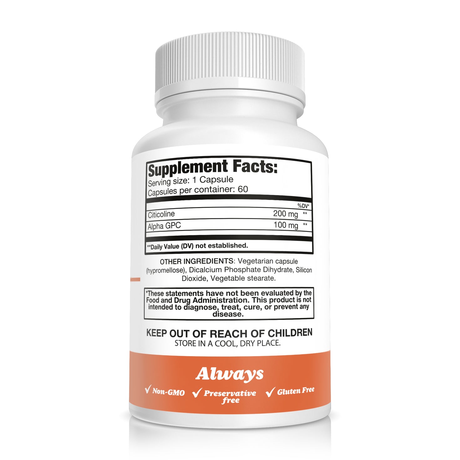 Pure Nootropics Optimal Choline Complex CDP Choline & Alpha GPC